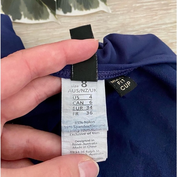 Navy Blue & Gold Niptuck Swim Brand One Piece Swimsuit - Picture 8 of 8